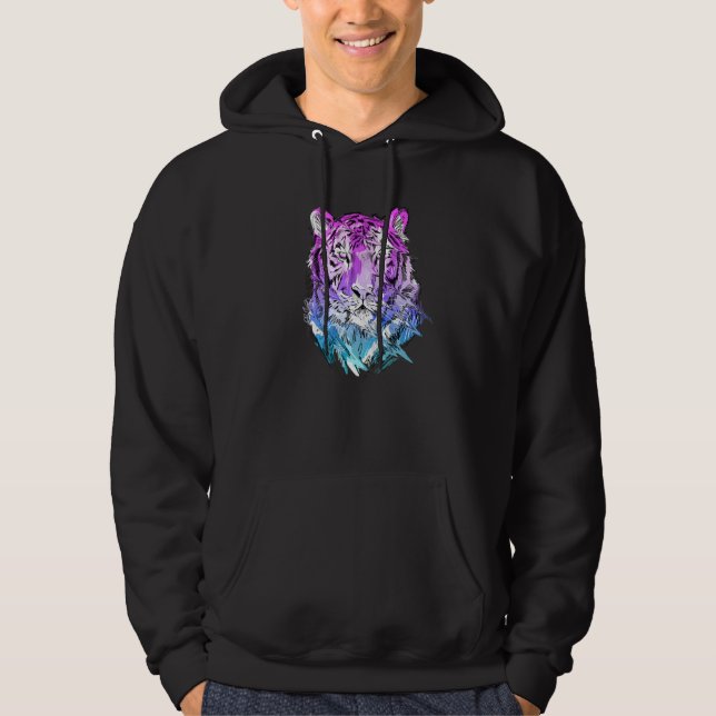 Art animal lovers colourful animal tiger Premium Hoodie (Front)
