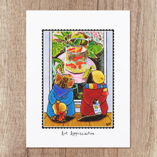 'Art Appreciation' Art Lovers Cat Personalized Postcard