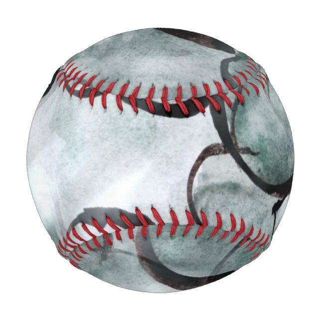 art avant-garde gray, black hand paint baseball (Front)