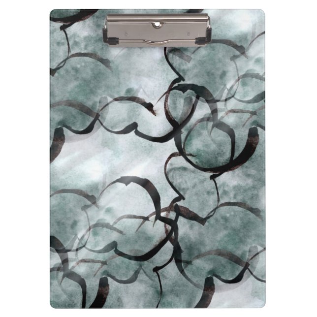 art avant-garde gray, black hand paint clipboard (Front)