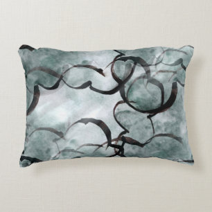 art avant-garde gray, black hand paint decorative pillow