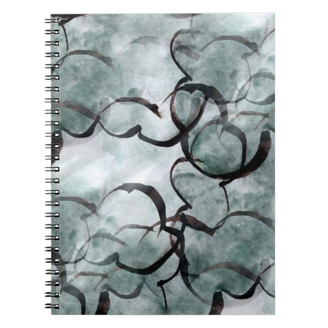 art avant-garde gray, black hand paint notebook (Front)