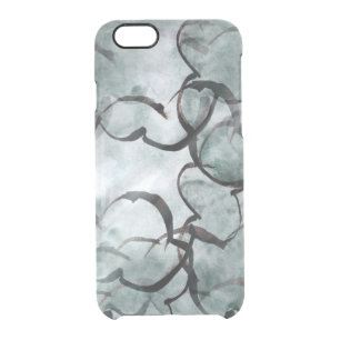 art avant-garde gray, black hand paint clear iPhone 6/6S case