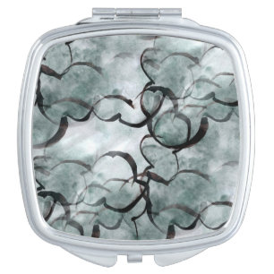 art avant-garde gray, black hand paint vanity mirror