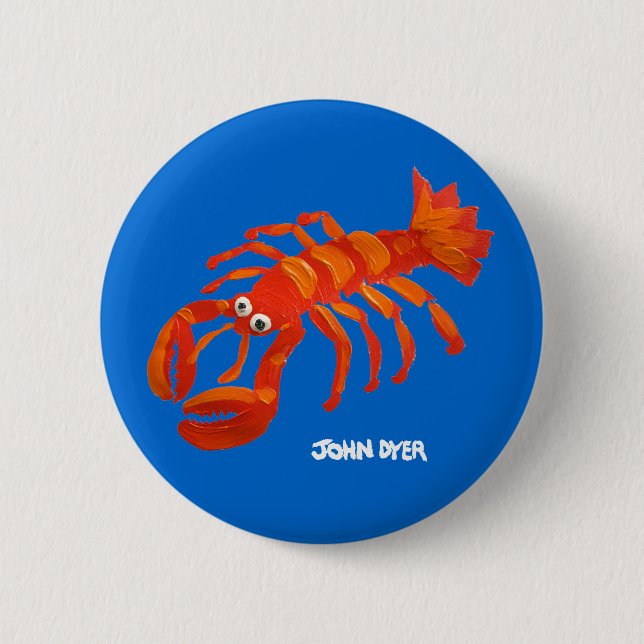 Art Badge Button: Cornish Lobster Button (Front)
