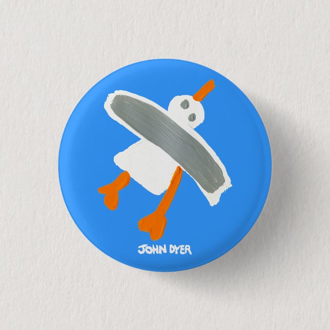 Art Badge: Seagull Button Badge - John Dyer (Front)