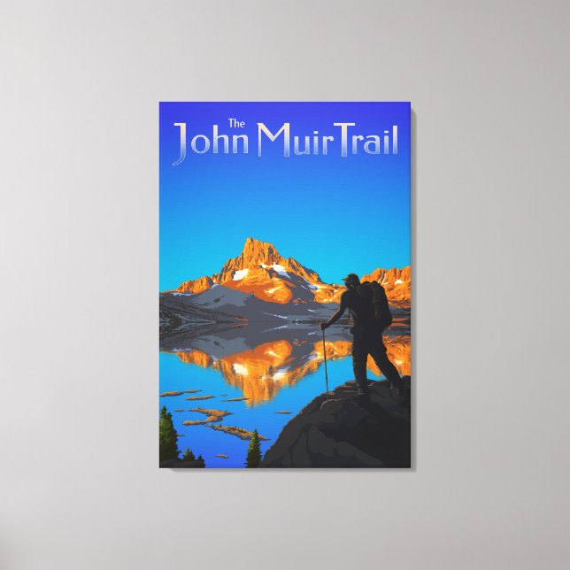 Art - Banner Peak - John Muir Trail Text Canvas Print (Front)