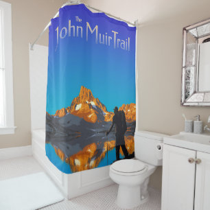 Art - Banner Peak - John Muir Trail Text Shower Curtain