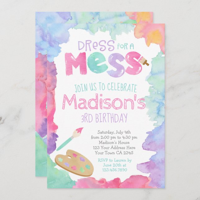 Art Birthday Invitation (Front/Back)