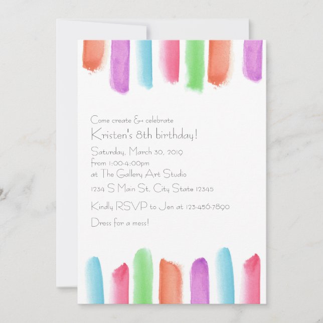 Art birthday invitation (Front)