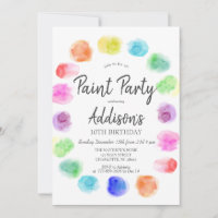 Art Birthday Invite, Paint Birthday Invitation, In
