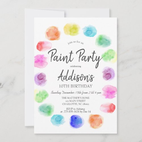 Art Birthday Invite Paint Birthday Invitation In Invitation