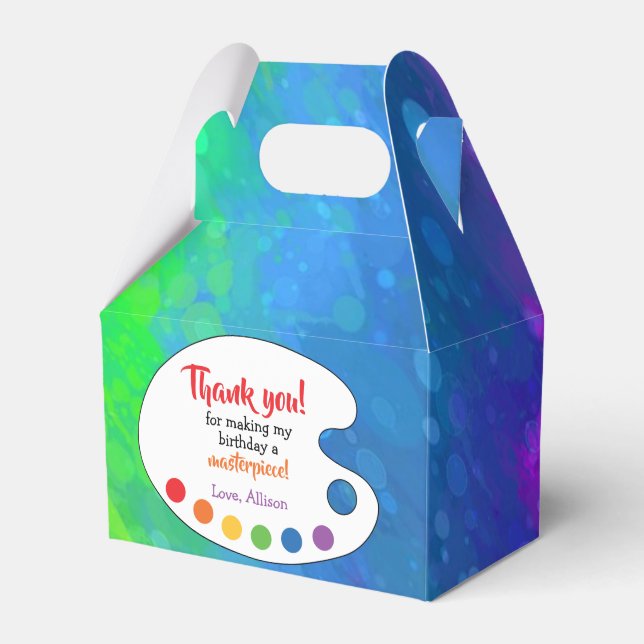 Art Birthday Party Favor | Paint Party  Favor Boxes (Front Side)