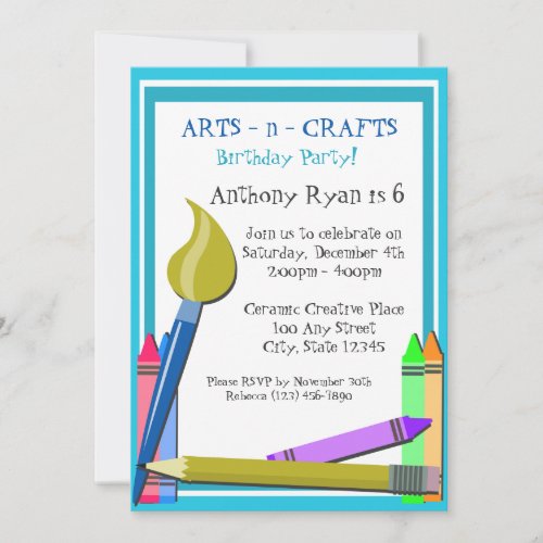 Art Birthday Party Invitation