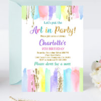 Art Birthday Party Invitation Painting Party Invit