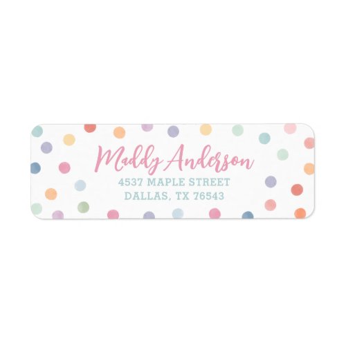 Art Birthday Party Return Address Label