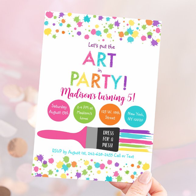 Art Birthday Put the Art in Party Invitation (Creator Uploaded)