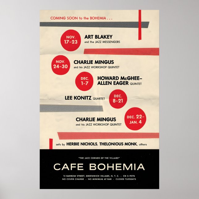 Art Blakey - Charles Mingus jazz poster - At the (Front)