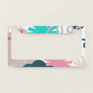 Art Boho Abstract Wavy Swirl Lines Terracotta License Plate Frame
