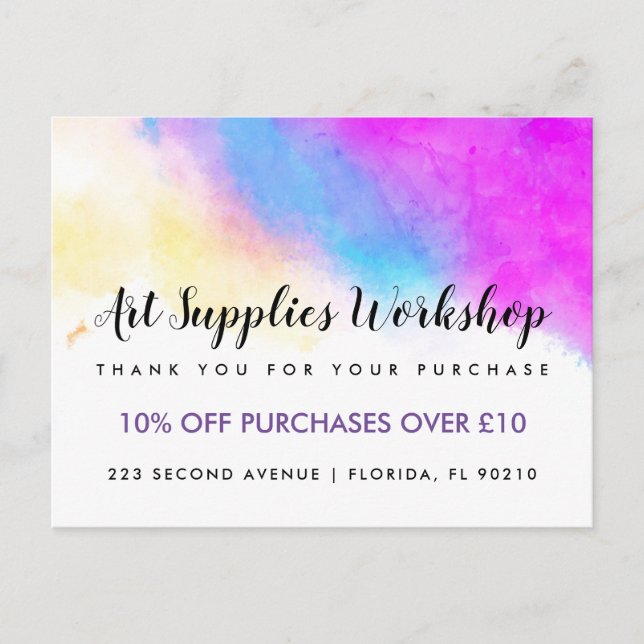 Art Business Insert Card – Coupon Marketing (Front)