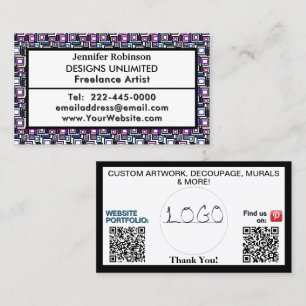 Art Business QR Code Logo ANY BUSINESS Business Card