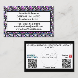Art Business QR Code Logo ANY BUSINESS Card