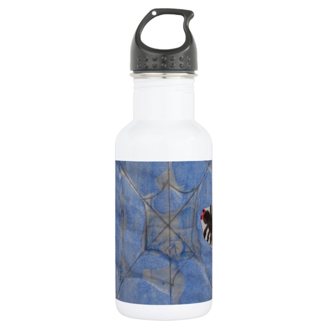 Art by Children, Spider with cobweb, drawing Water Bottle (Front)