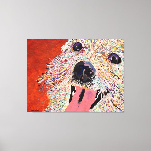 Art by Debbie Davidsohn - Dog Art - Wrapped Canvas Print (Front)