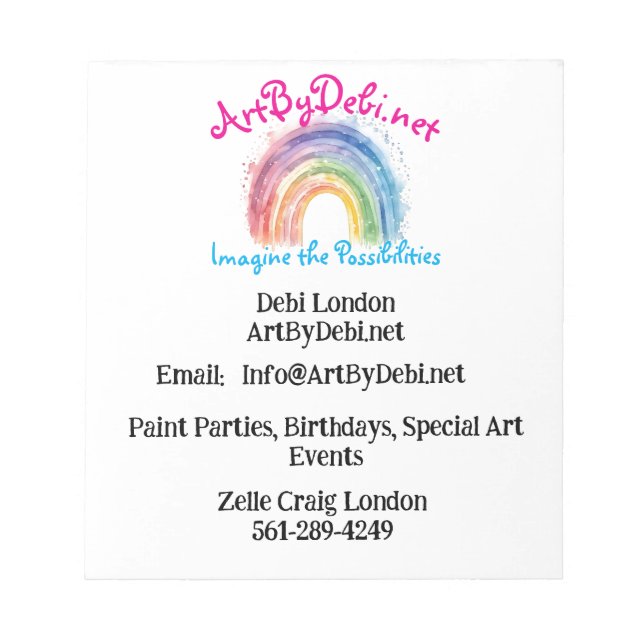 Art By Debi, Paper Notepad (Front)