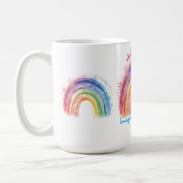 Art By Debi, Rainbow Coffee Mug (Left)