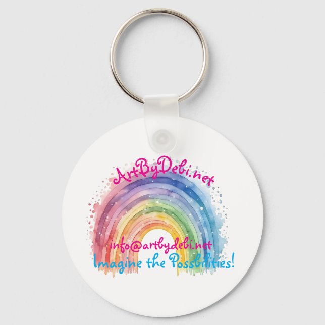 Art By Debi, Rainbow Magnet Keychain (Front)
