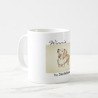 "Art by Heather" Winnie the dachshund 11oz mug