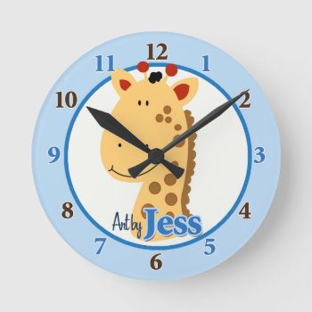 Art By Jess Giraffe Clock by allpetscherished at Zazzle