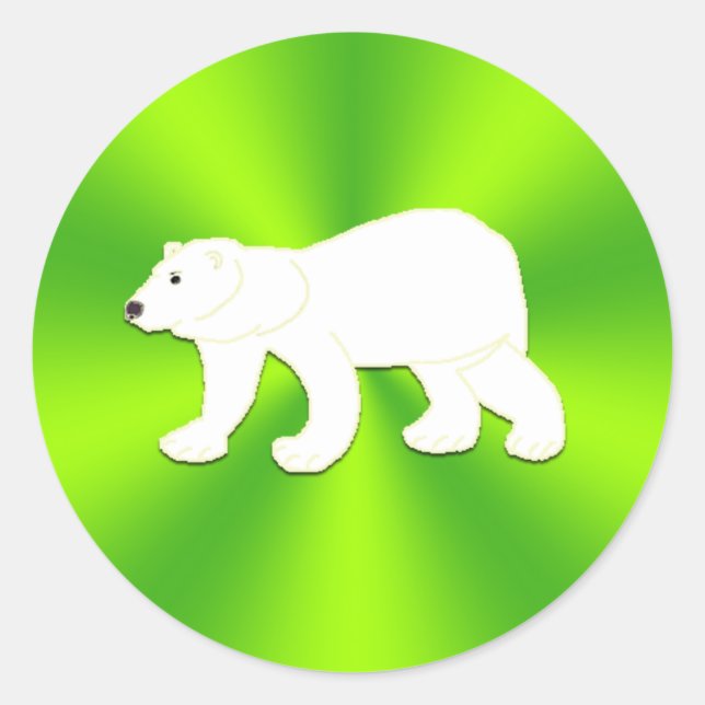 Art by Kids - Polar Bear Stickers Round (Front)