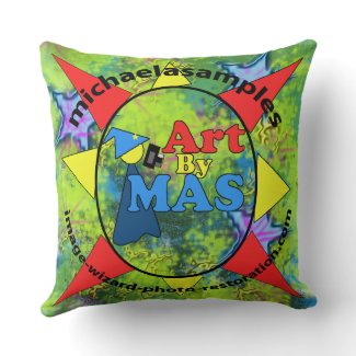 Art By MAS logo blanket Throw Pillow