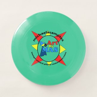 Art By MAS logo on a Wham-O flying disc