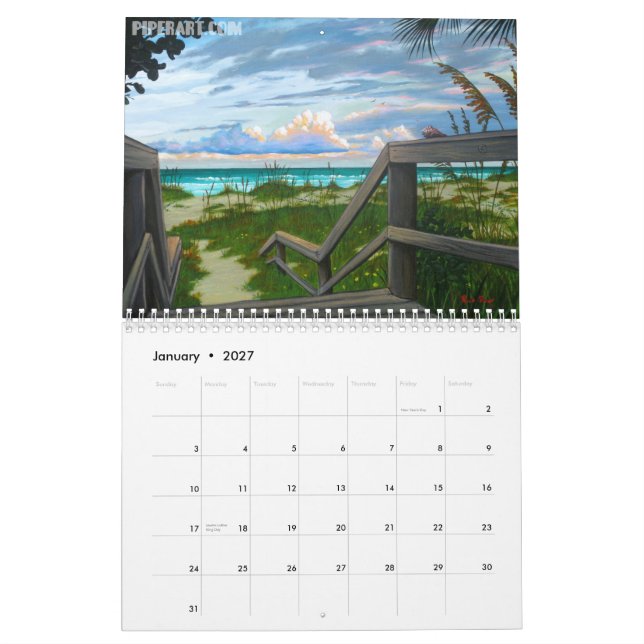 Art by Rick Piper 2014 - 11"x17" Wall Calendar (Jan 2027)
