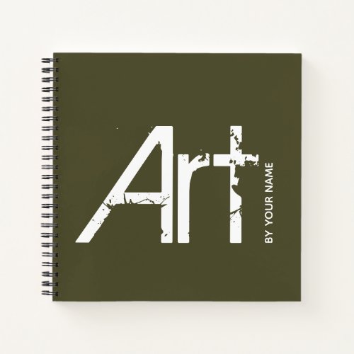 Art by Your Name Typographic Sketchbook Notebook