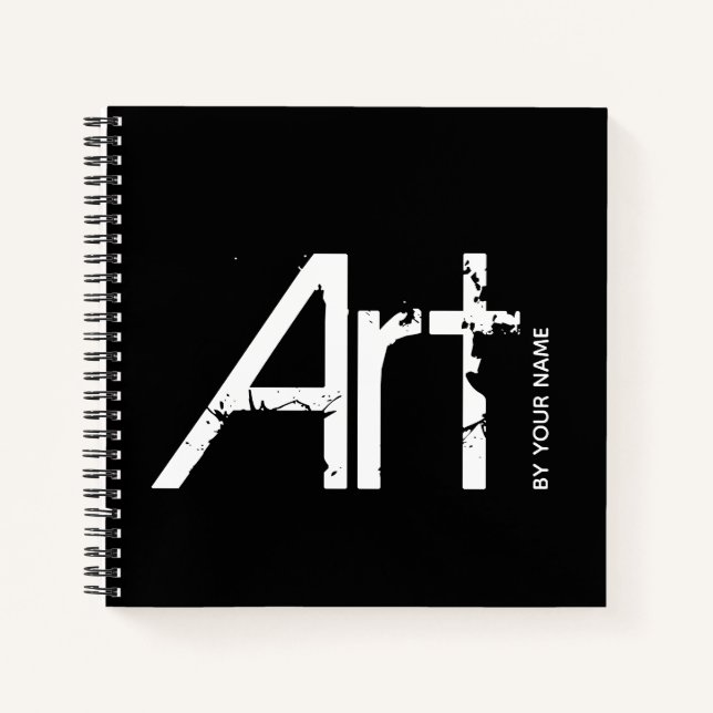 Art by Your Name Typographic Sketchbook Notebook (Front)