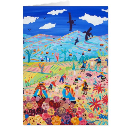 Art Card: Andean Potato Pickers, Amaru, Peru Cards (Front)