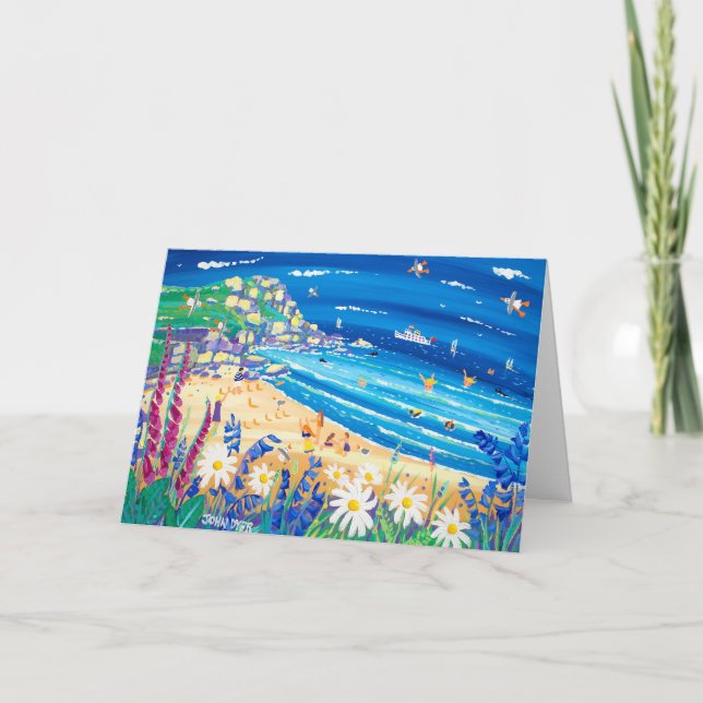 Art Card: Secret Seaside Treats. Porthchapel Beach Card (Front)