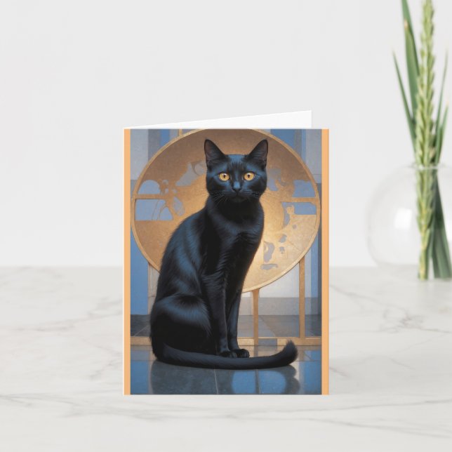 art cat letterpress thank you card (Front)