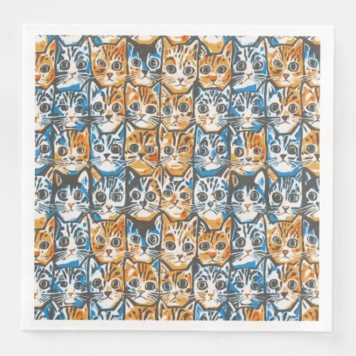 Art Cats Folk Primitive Napkins for decoupage