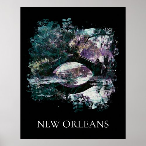  Art City Park New Orleans Bridge Painting  Poster