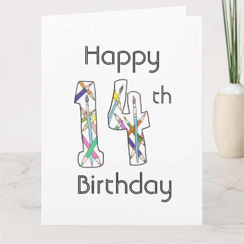 Art Class 14th Birthday Card