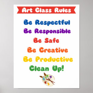 ART Class Rules (in Colors) - Poster