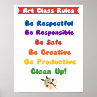 ART Class Rules (in Colors) - Poster