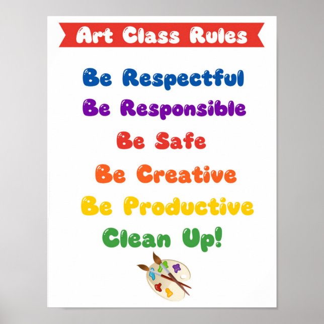 ART Class Rules (in Colors) - Poster (Front)