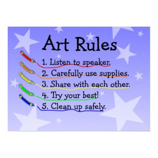 Art Class Rules Poster print