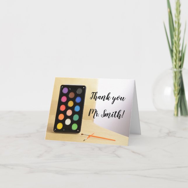Art Class Teacher Appreciation Day  Thank You Card (Front)
